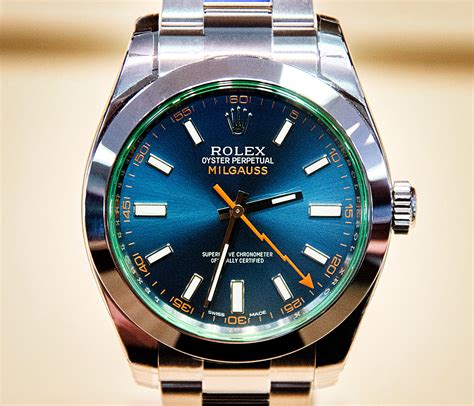 rolex milgauss blue waterproof|rolex milgauss blue review.